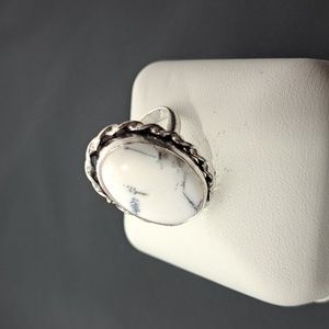 Sterling Silver Dendritic Opal Ring Size 8 (2)